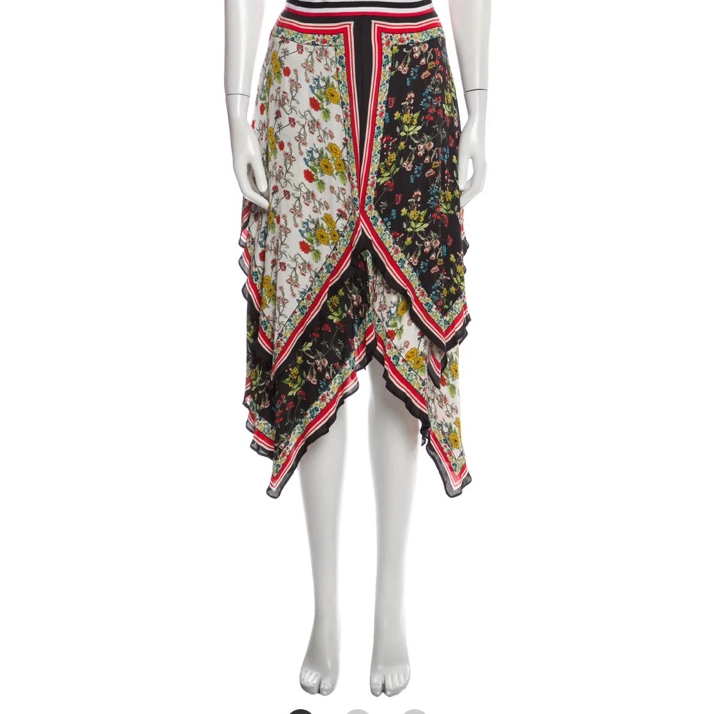 Alice + Olivia Maura Tiered handkerchief Skirt